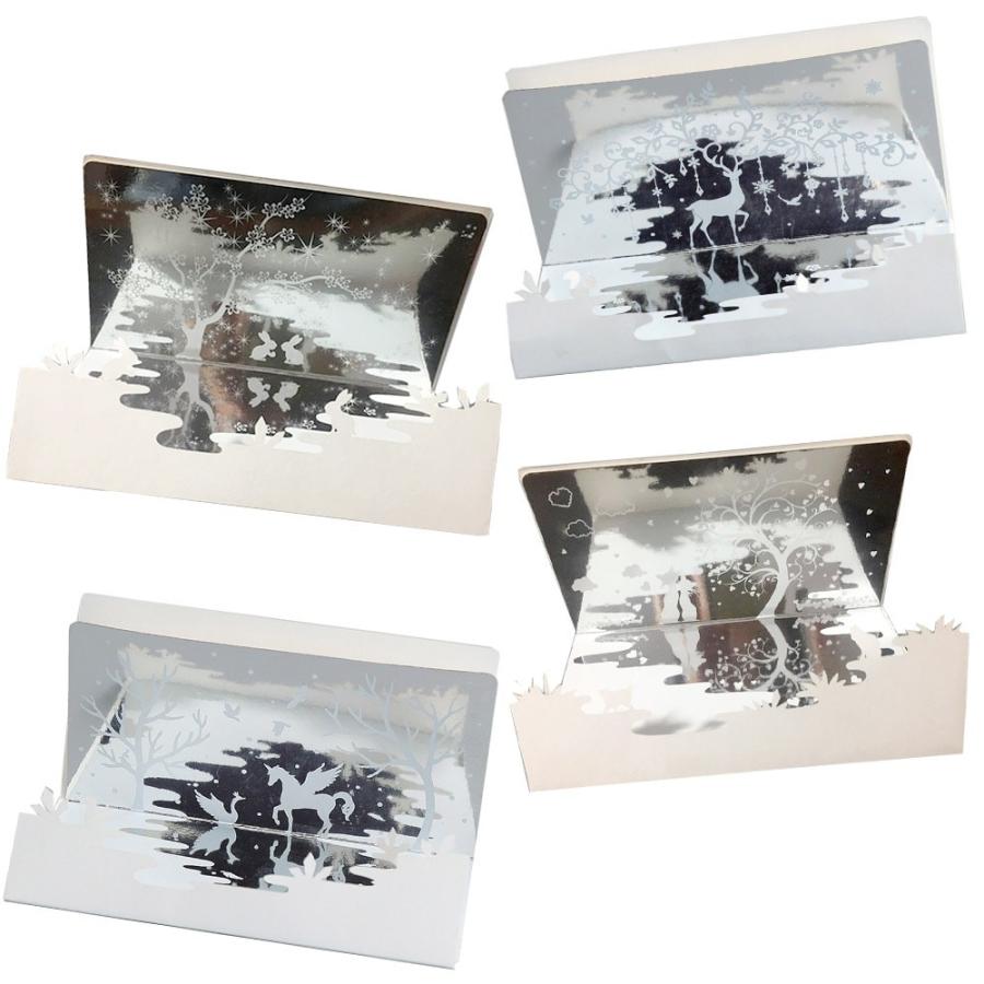 メッセージ カード バースデー グリーディング 立体 影絵 切り絵 シルエット 雪 結晶 ホワイト ペガサス トナカイ ウサギ ネコ 4種セット 1808me47 ドールハウスと雑貨 Moin Moin 通販 Yahoo ショッピング