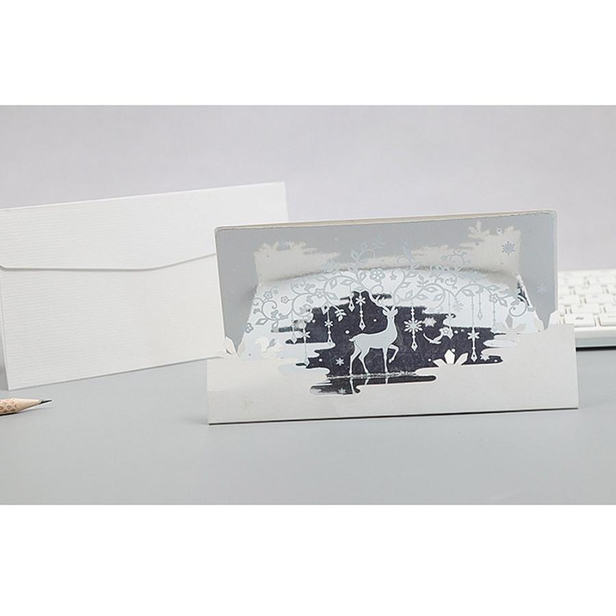 メッセージ カード バースデー グリーディング 立体 影絵 切り絵 シルエット 雪 結晶 ホワイト ペガサス トナカイ ウサギ ネコ 4種セット 1808me47 ドールハウスと雑貨 Moin Moin 通販 Yahoo ショッピング