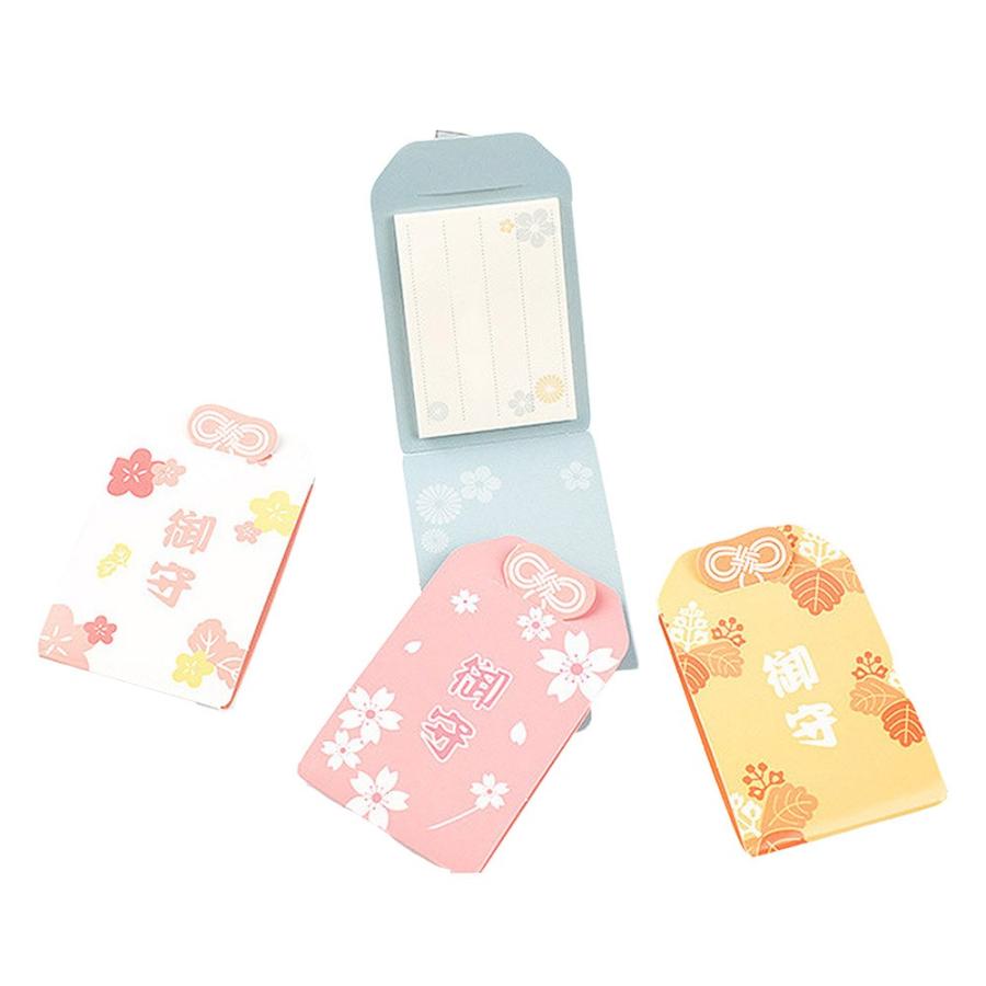 付箋 ふせん メモ お守り型 お守り 花柄 ホワイト ピンク ライトブルー オレンジ 4種セット 1808po73 ドールハウスと雑貨 Moin Moin 通販 Yahoo ショッピング