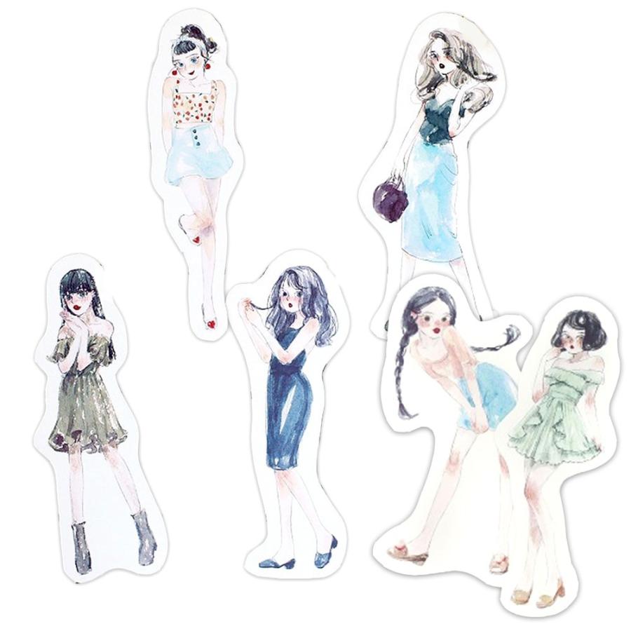 しおり ブックマーク ブックマーカー おしゃれ 水彩 女の子 かわいい ファッション ガーリー メッセージカード メモ帳 としても 30枚セット 1808sor31 ドールハウスと雑貨 Moin Moin 通販 Yahoo ショッピング