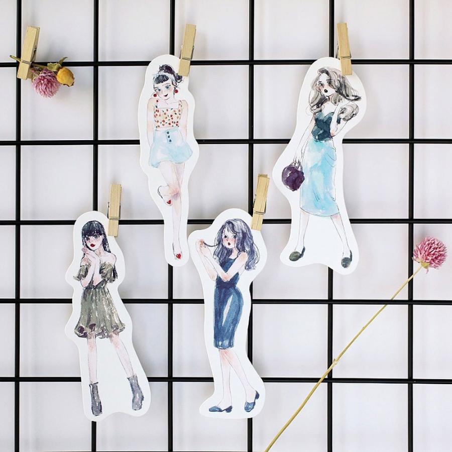 しおり ブックマーク ブックマーカー おしゃれ 水彩 女の子 かわいい ファッション ガーリー メッセージカード メモ帳 としても 30枚セット 1808sor31 ドールハウスと雑貨 Moin Moin 通販 Yahoo ショッピング