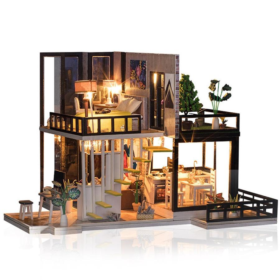 当店だけの限定モデル ミニチュア ドールハウス 手作りキット 広い セット芝生の 置物