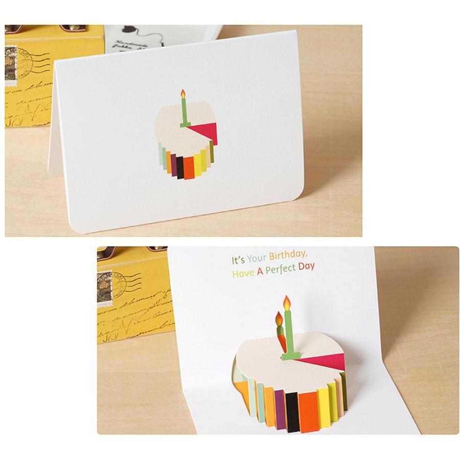 メッセージ カード バースデー 誕生日 カラフル 立体 上品 高級感 白 ゴージャス シンプル 3D 飛び出す カード + 封筒  8種セット｜moin-moin｜11