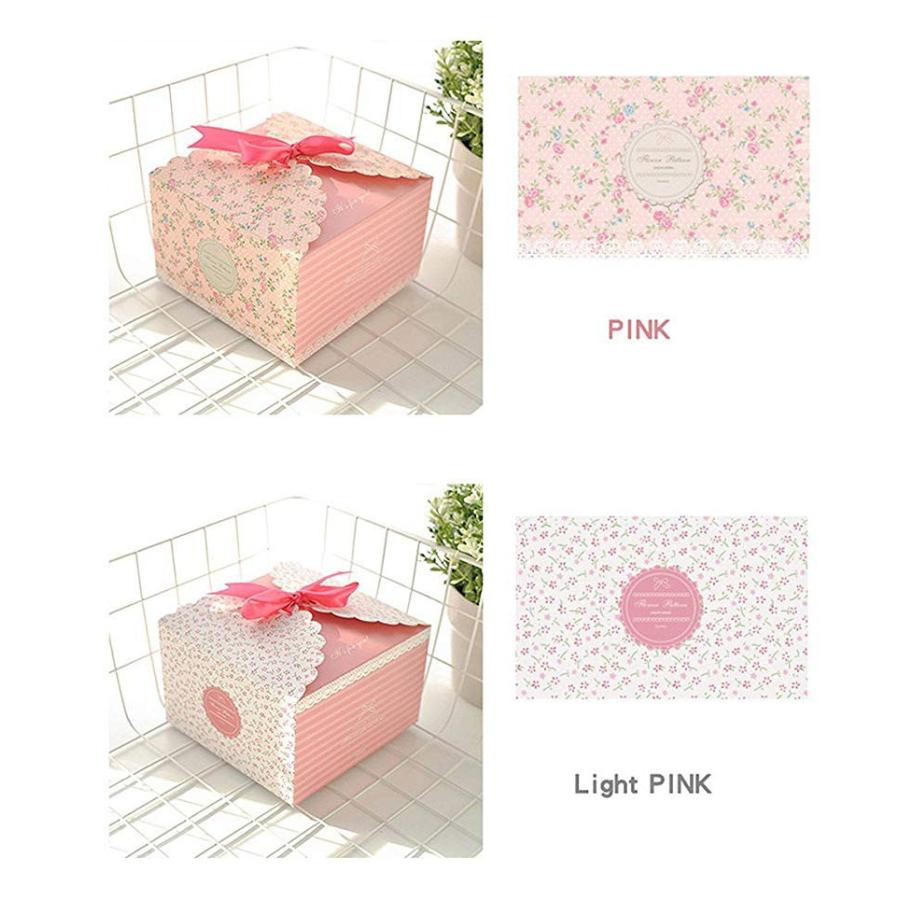 ギフトバッグ ボックス ピンク リボン 小花柄 フラワー レース