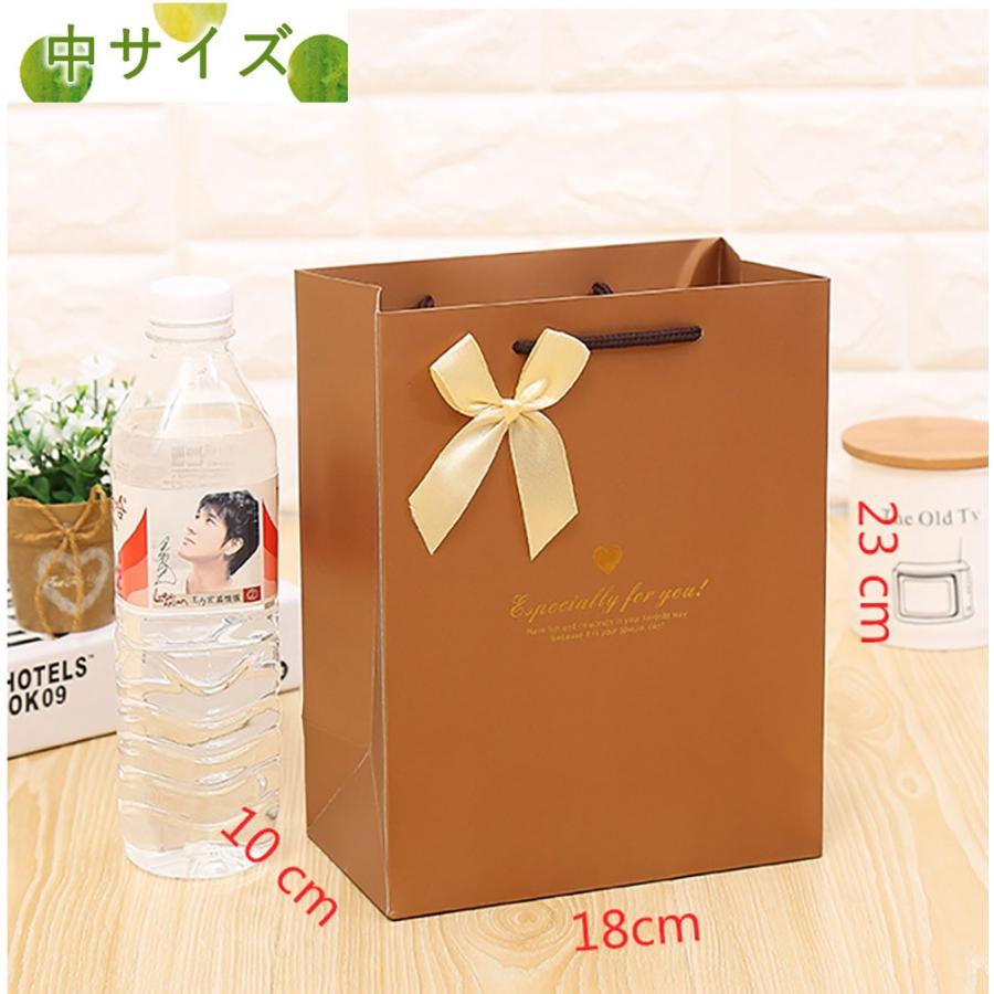 ラッピング ギフトバッグ 手提げ袋 紙袋 5枚 シンプルブラウン ゴールドリボン 40 30 12cm 1905ra1 ドールハウスと雑貨 Moin Moin 通販 Yahoo ショッピング