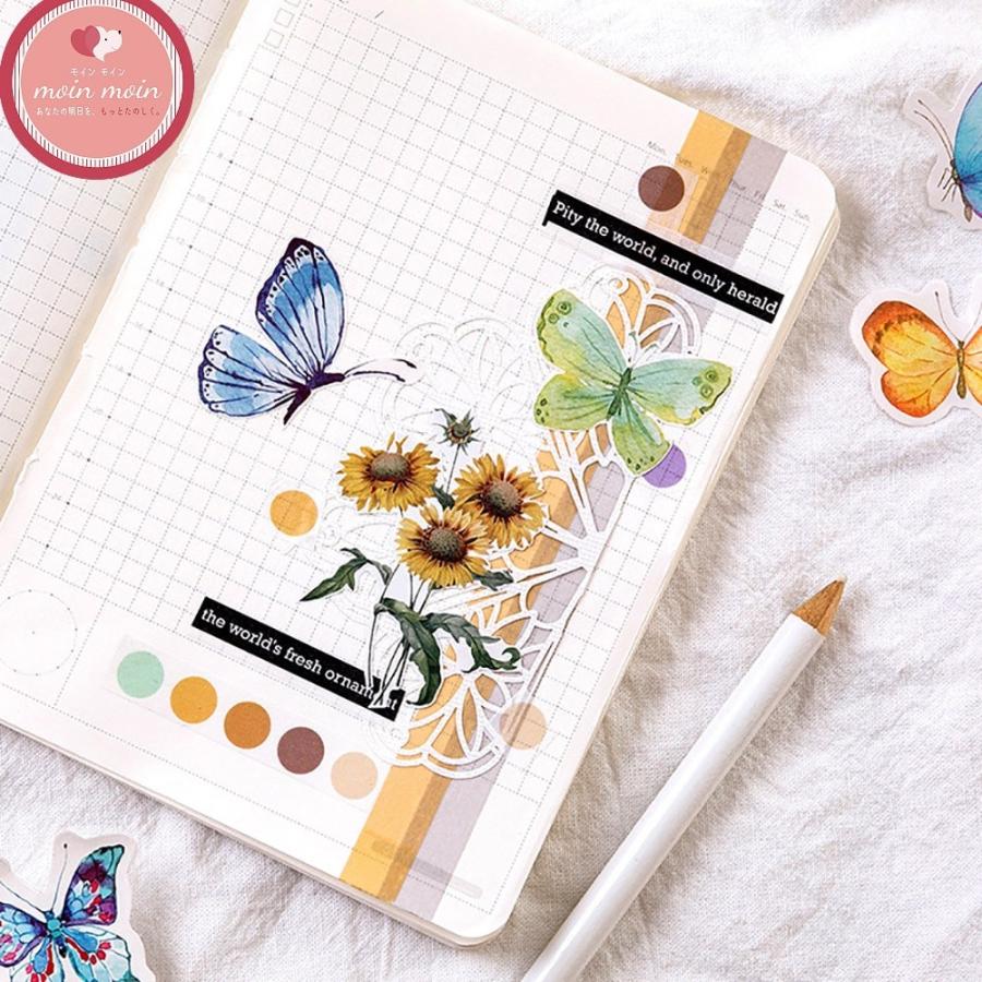 シールフレークシール 蝶 蝶々 ちょうちょ  リアル / スケジュール 手帳 アルバム デコ 手紙 カレンダー / 92枚セット |  | 08