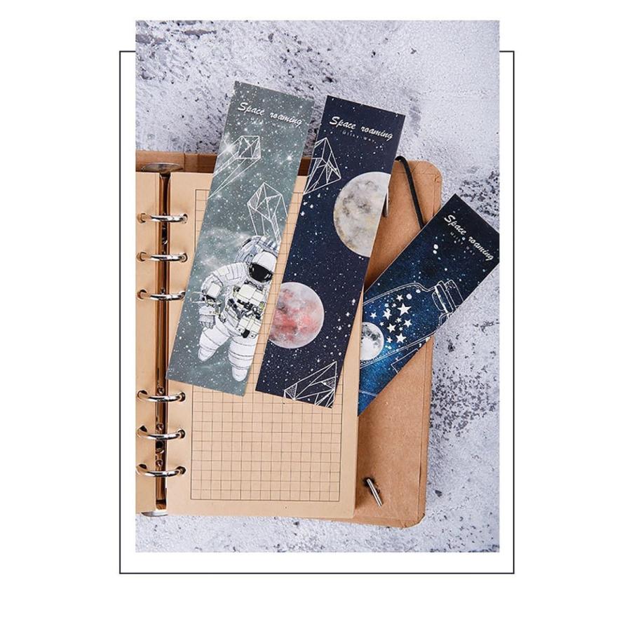 しおり ブックマーク ブックマーカー 惑星 宇宙 地球 月 飛行士 くじら 夜空 星 | メッセージカード としても | 30枚セット |  | 05