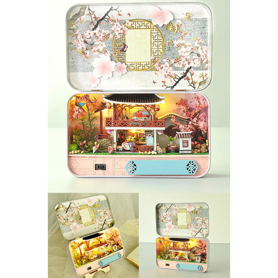 ドールハウス ミニチュア 手作りキット 英語説明書 小物入れで巡る