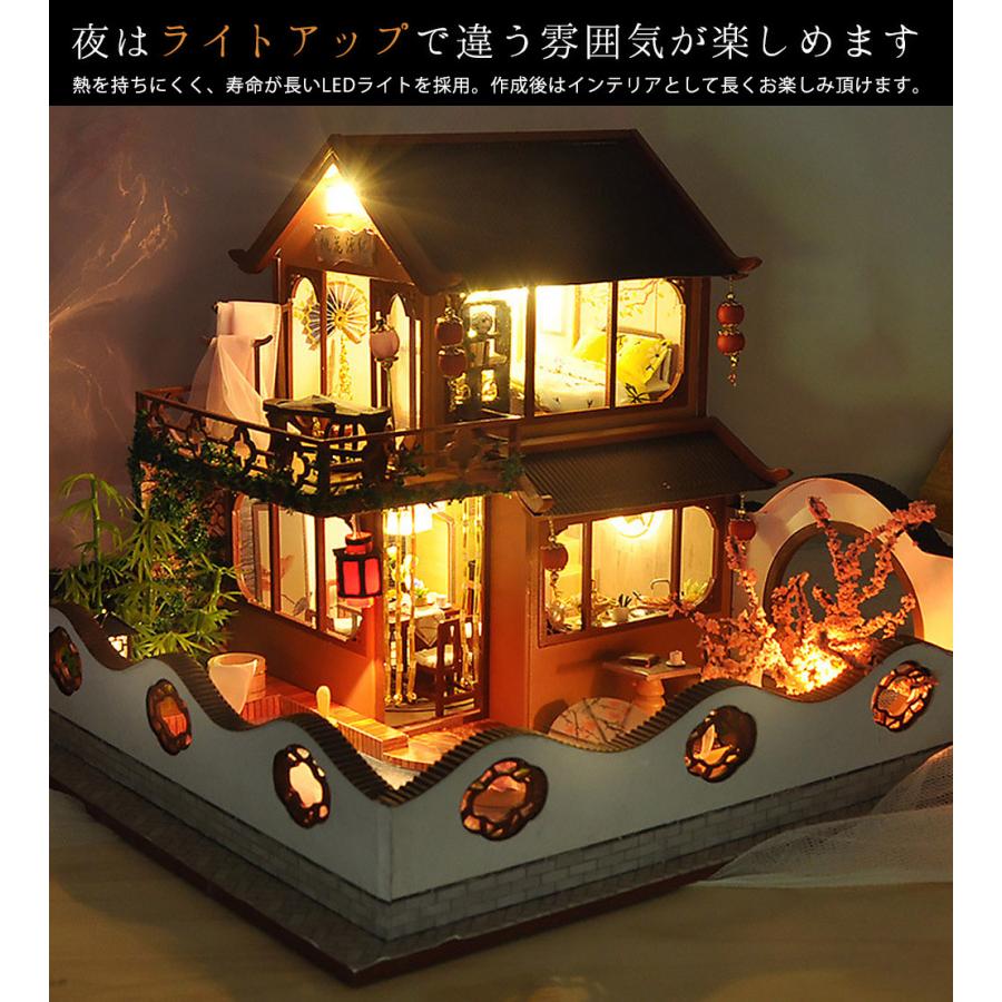 Amazon.co.jp: DIYミニチュアドールハウスキット 桜+LEDライト+