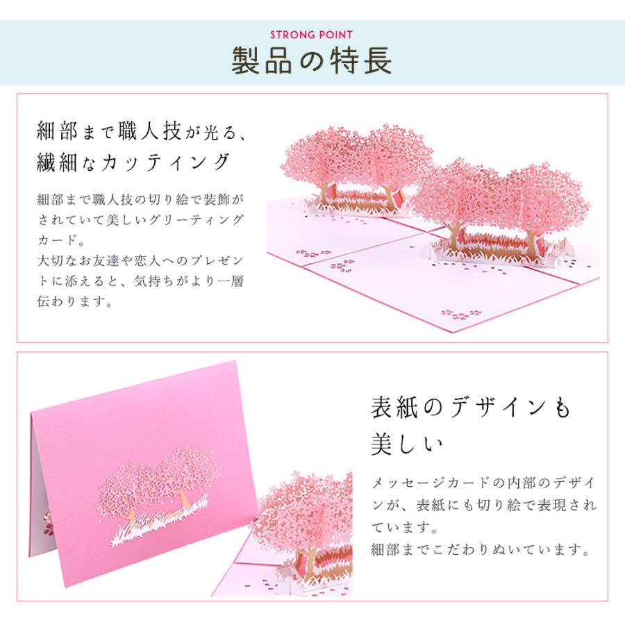 メッセージカード お花見 桜 春 3d 立体 飛び出す お祝い 祝 誕生日 バースデー ピンク 本体 封筒 2つセット 桜道 1912me105 ドールハウスと雑貨 Moin Moin 通販 Yahoo ショッピング