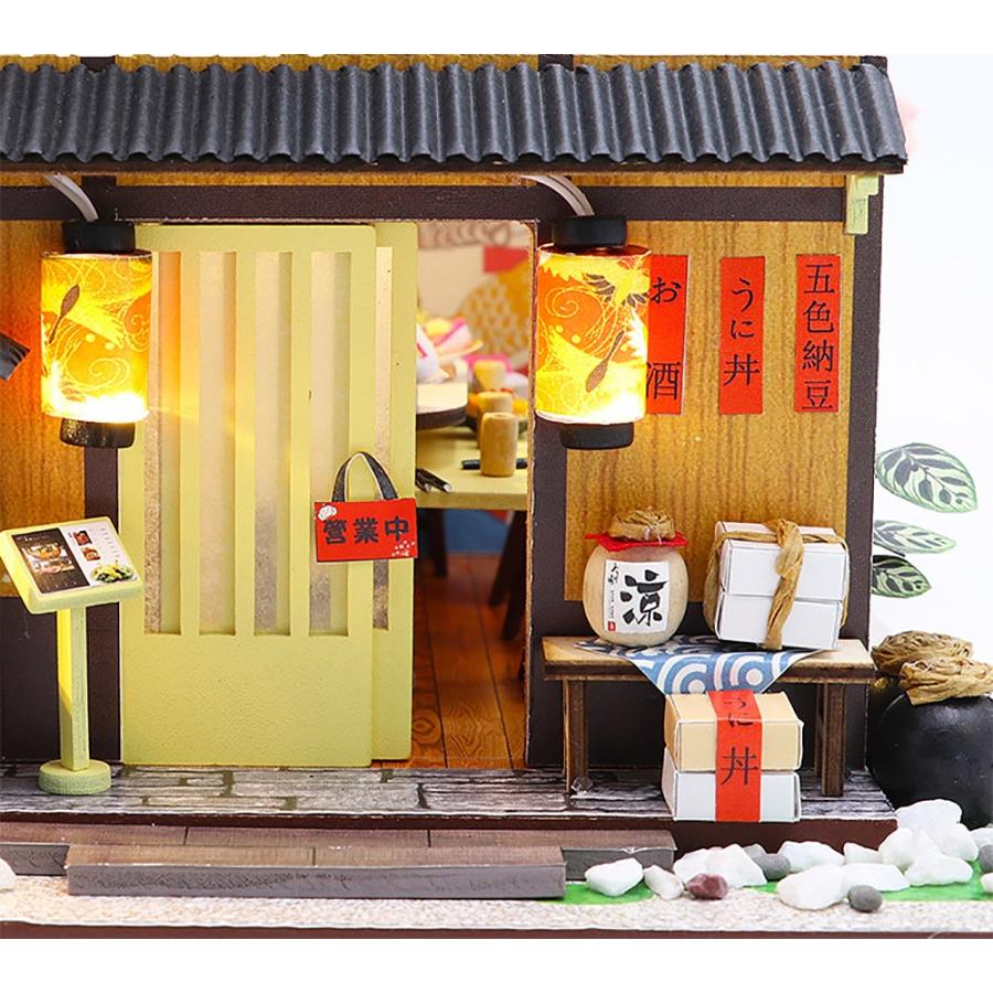 ドールハウス ミニチュア 手作りキット セット桜咲く寿司屋さん
