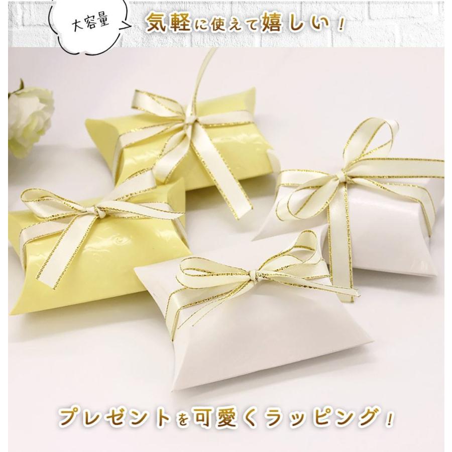 ラッピング アクセサリー ピローボックス | 9×6.5×2.4cm 金色 花柄