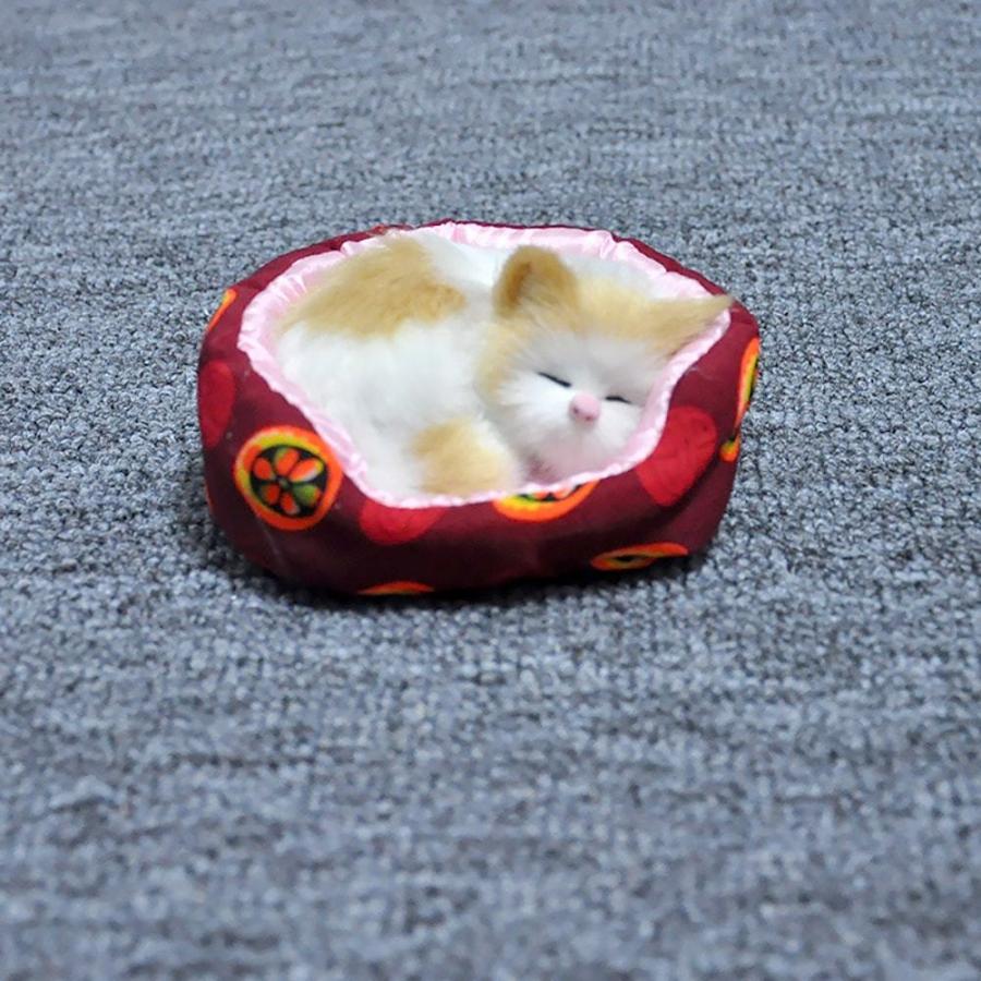 フィギュア 置物 オーナメント猫 ベッド ハウス すやすや 眠る