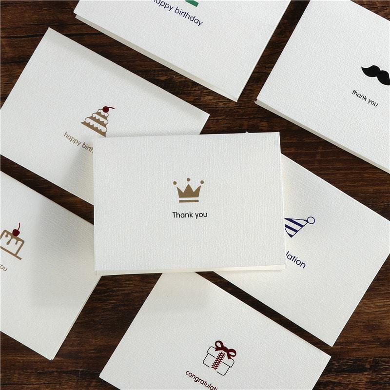 メッセージカード バースデー スタンプ ワンポイント 一言メッセージ シンプル シック ケーキ カード 封筒 ゴールドライン 8種セット 08me114 ドールハウスと雑貨 Moin Moin 通販 Yahoo ショッピング