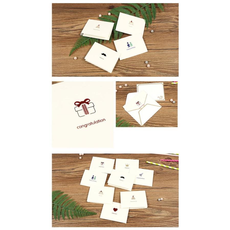 メッセージカード バースデー スタンプ ワンポイント 一言メッセージ シンプル シック ケーキ カード 封筒 ゴールドライン 8種セット 08me114 ドールハウスと雑貨 Moin Moin 通販 Yahoo ショッピング