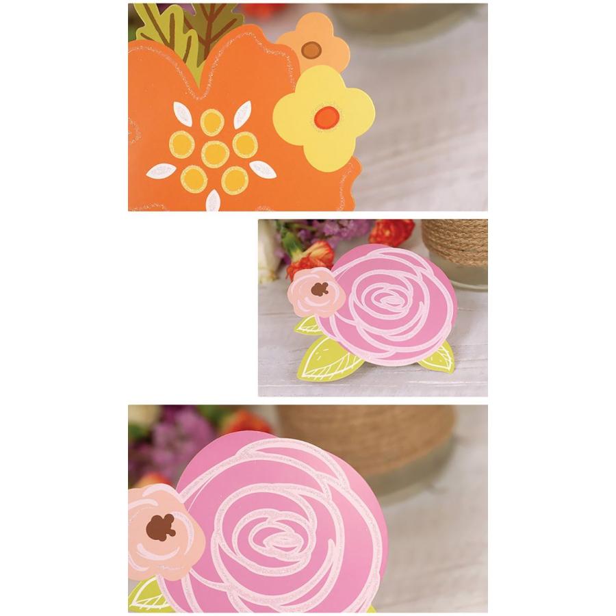 メッセージカードお花畑 花 フラワー ブーケ | プレゼント 寄せ書き 大容量 ミニ レター ラメ キラキラ | カード+封筒 12種セット |  | 06
