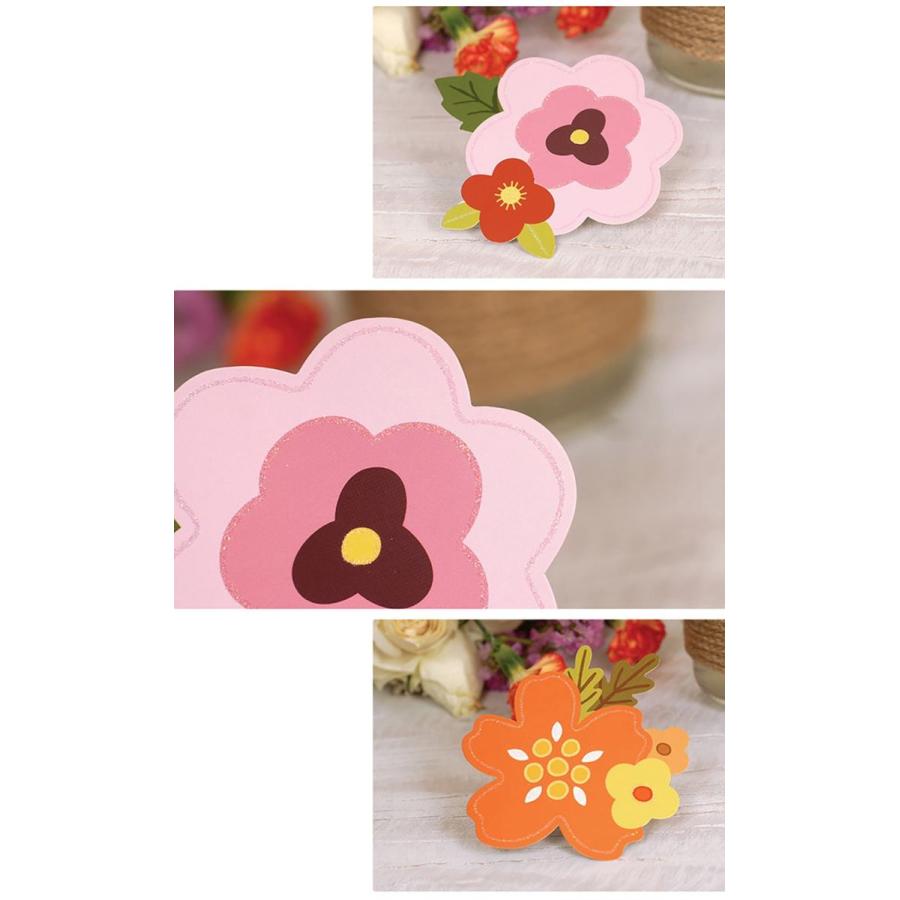 メッセージカードお花畑 花 フラワー ブーケ | プレゼント 寄せ書き 大容量 ミニ レター ラメ キラキラ | カード+封筒 12種セット |  | 07