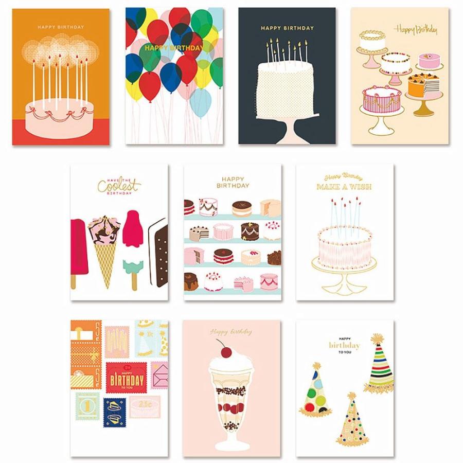 メッセージカード 誕生日 バースデー ケーキ アイスクリーム 切手 スタンプ 柄 おしゃれ 箔押し 高級感 本体 封筒10種セット 08me126 ドールハウスと雑貨 Moin Moin 通販 Yahoo ショッピング
