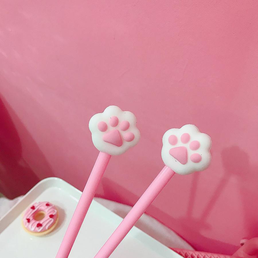 ボールペンペン 猫 ねこ 肉球 | ピンク5本 ホワイト5本 合計10本セット