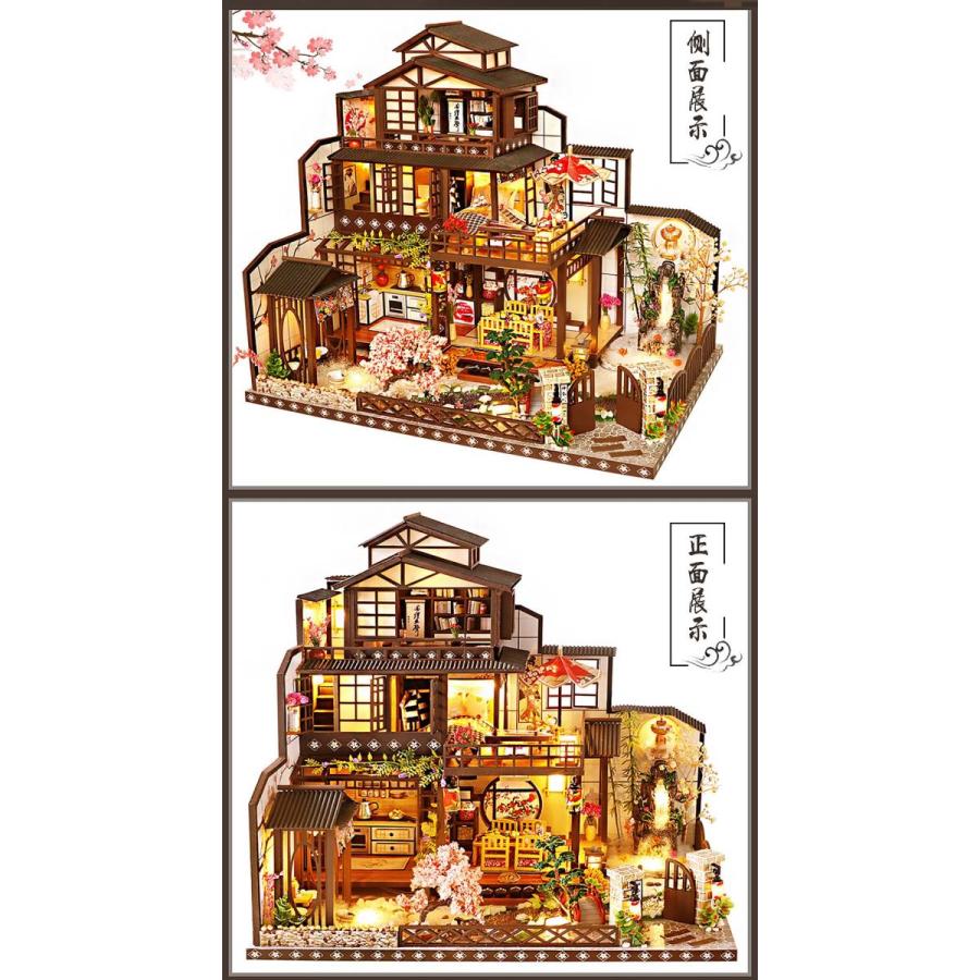 ドールハウス完成品【和風旅館】（LEDライト、オルゴール、ケース付き） ドールハウス完成品【和風旅館】（LEDライト、オルゴール