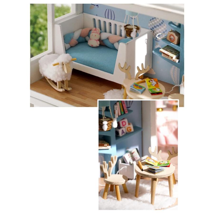 完成品*ドールハウス 360度型 3階建て 屋上 プール オルゴール