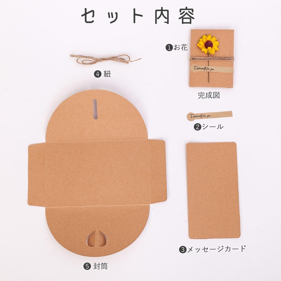 メッセージカード ドライフラワー 花 フラワー レターセット カード+封筒+シール+紐+花 9種セット / Sサイズ 10.5×7.1cm|moin-moin|06