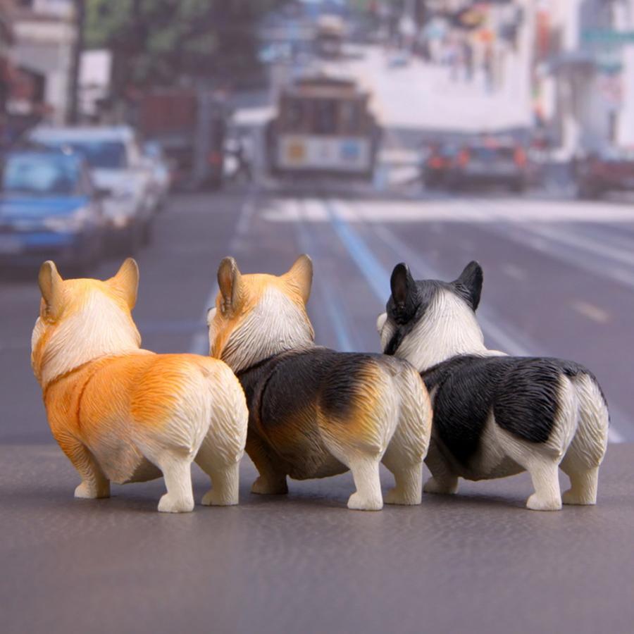 コーギー 犬 フィギュア 置物 オーナメントにっこり お散歩 出発