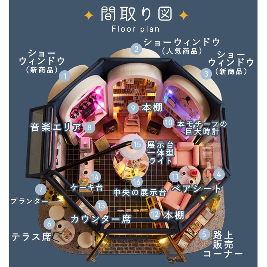 1/24 ドールハウス ミニチュア 手作りキット セットブック カフェ 本屋