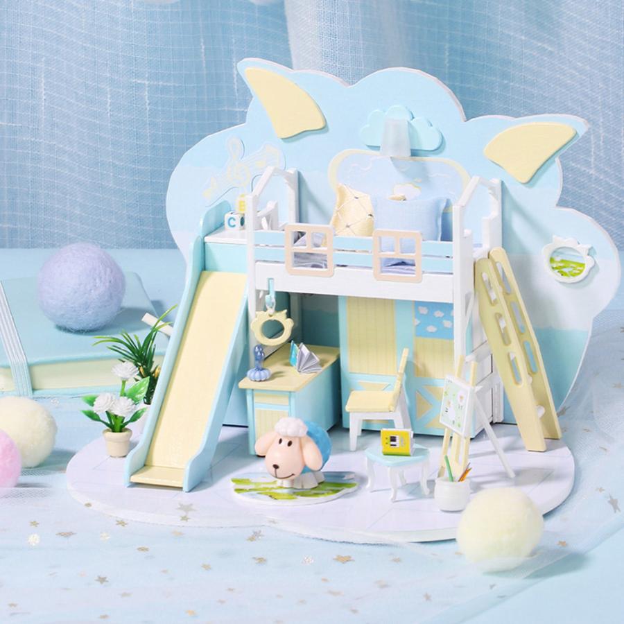 1/24 ドールハウス ミニチュア 手作りキット セット英語説明書 羊