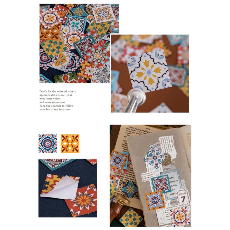 シールフレーク モザイク タイル 92枚 アソート セット | 幾何学 模様