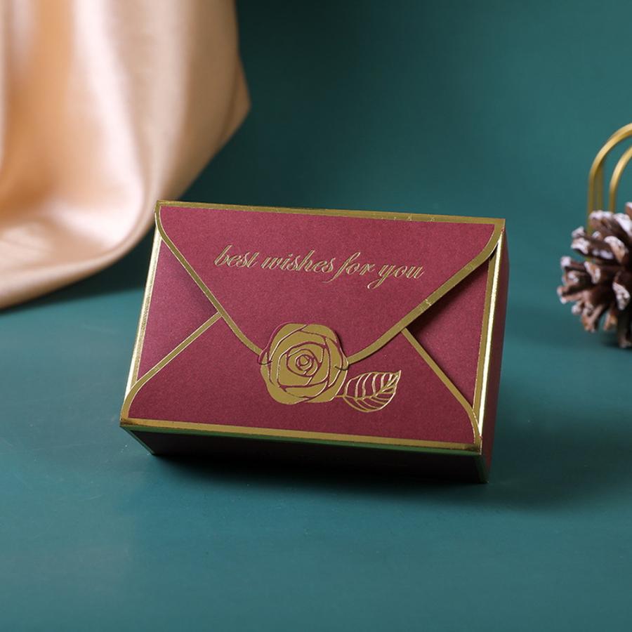 ラッピング プレゼントボックス 10枚セット |封筒 型 バラ 花 ローズ