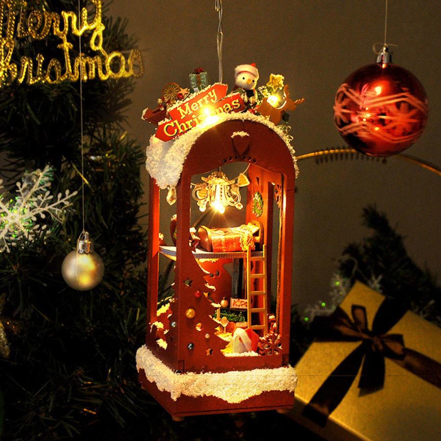 1/24 ドールハウス ミニチュア 手作りキット クリスマス 赤 レッド