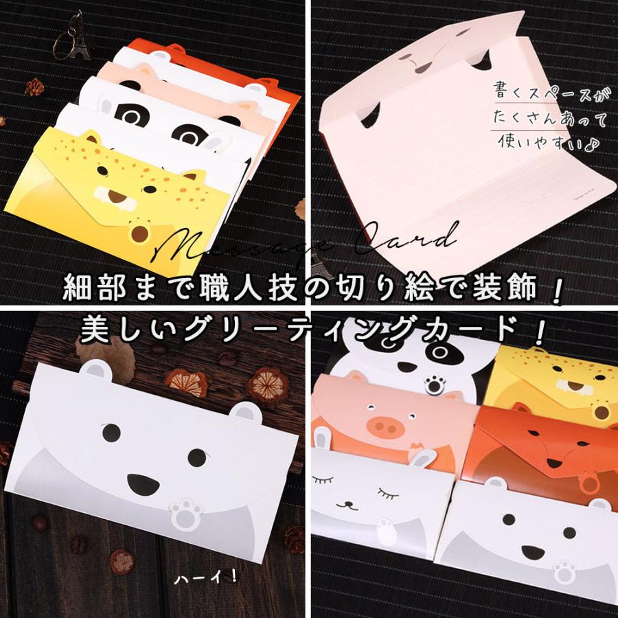 メッセージ カード便箋 6種セット ハーイ アニマル 動物 ( パンダ