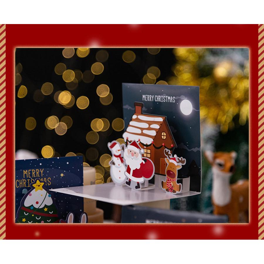 クリスマスカード+ 封筒 + シール 6種 アソートセット 動物 アニマル