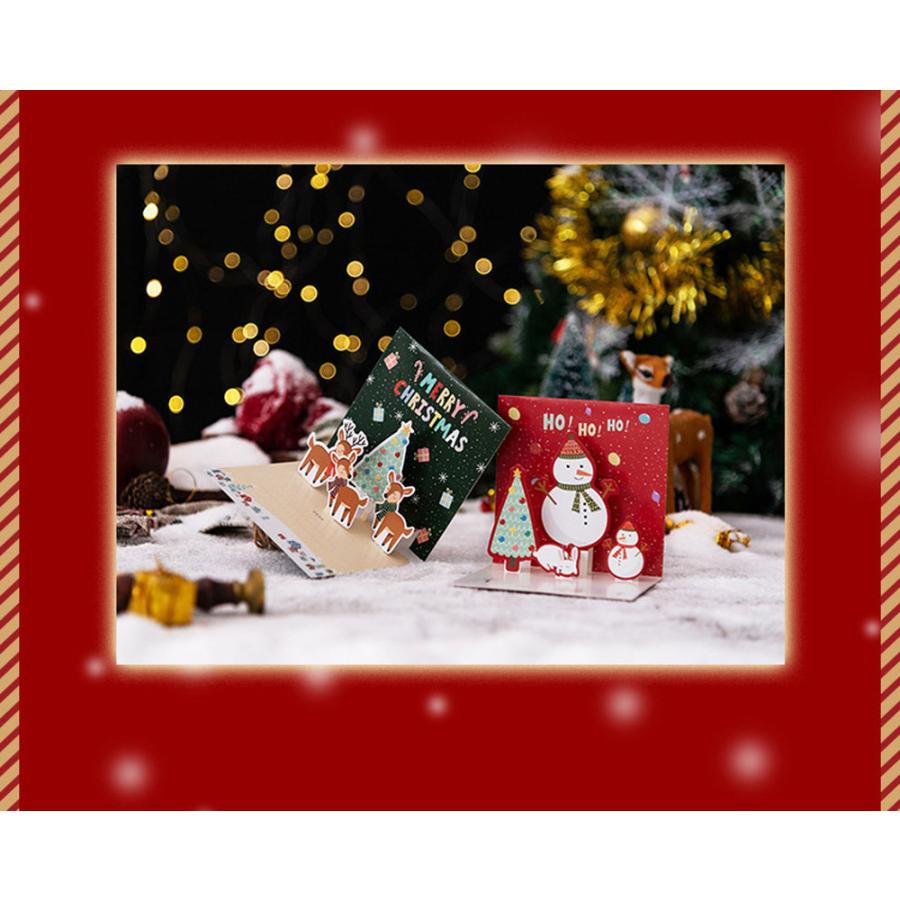 クリスマスカード+ 封筒 + シール 6種 アソートセット 動物 アニマル