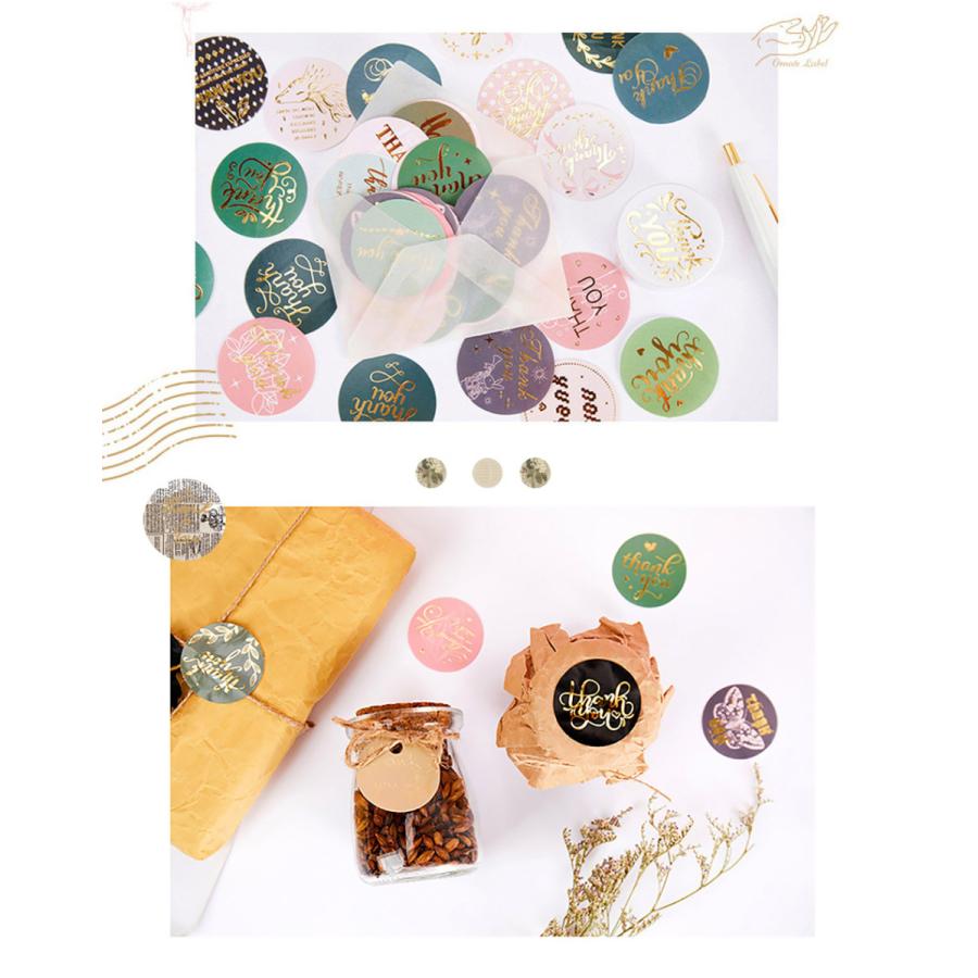 シールフレーク 箔押し 金 ゴールド キラキラ サンキュー THANK YOU