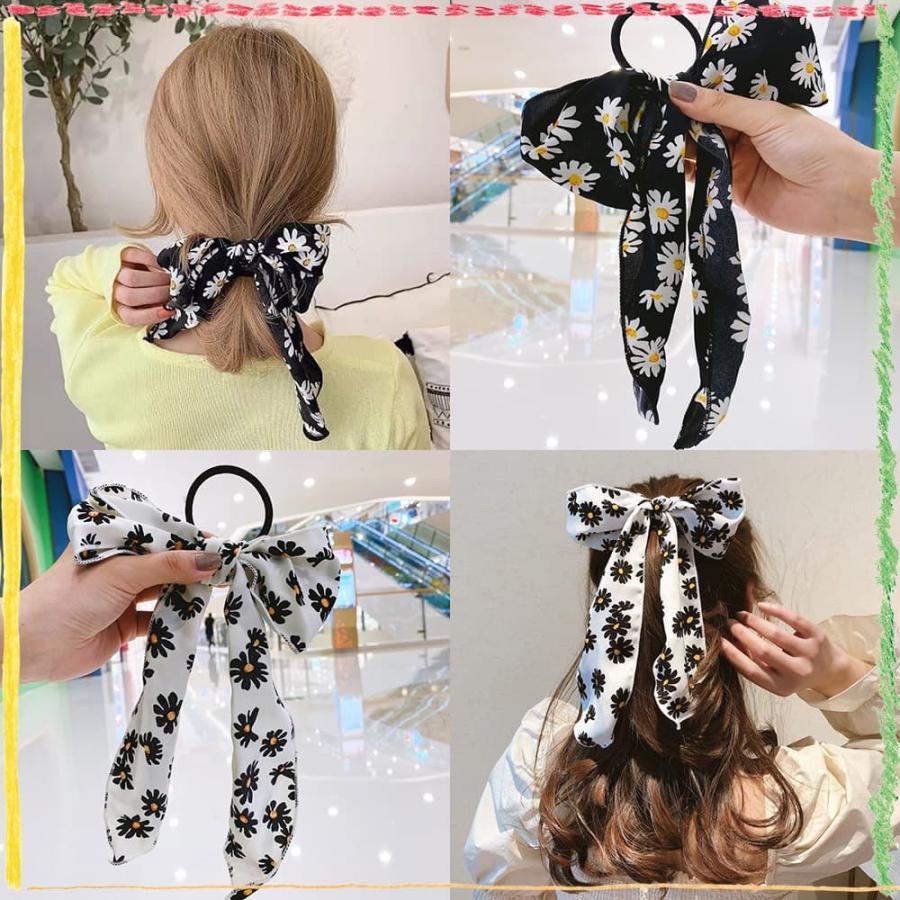 ヘアゴム ヘアアクセサリー レディース4種 セット 大きめ リボン 花柄