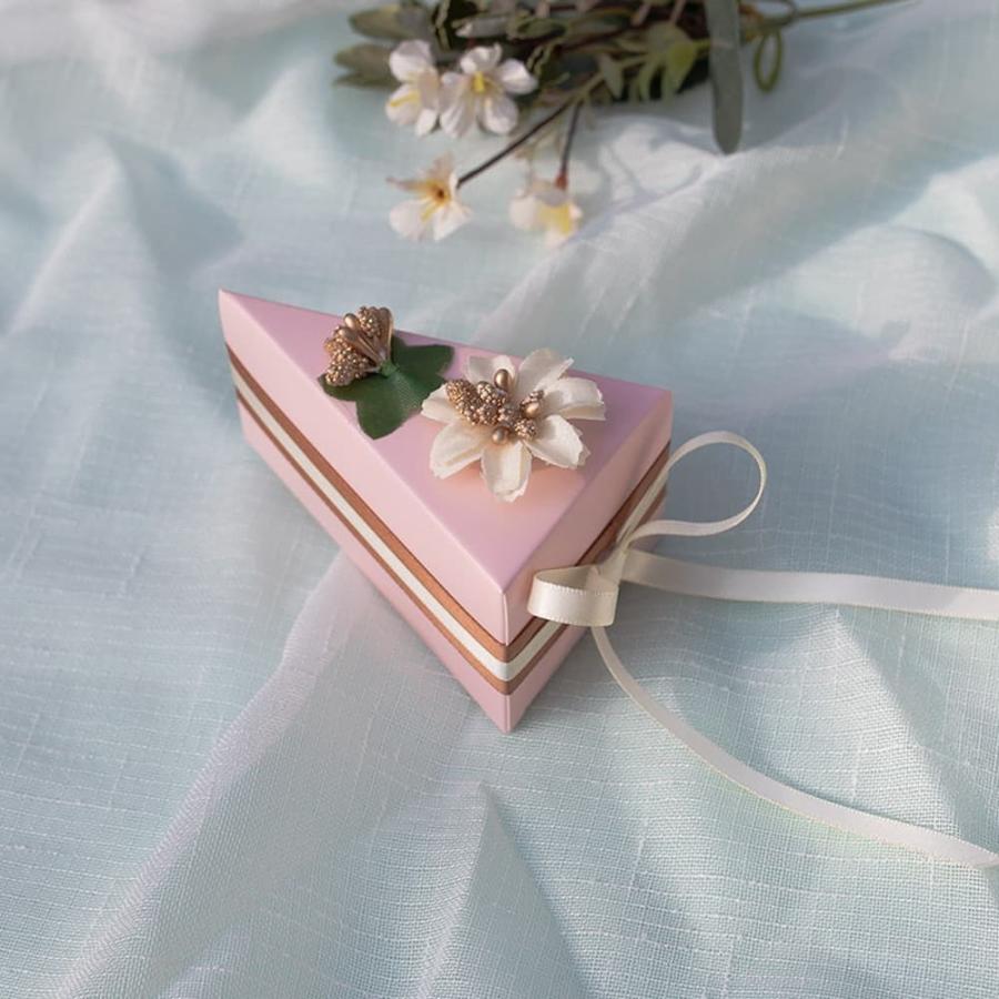 ラッピングケーキ型 ホール ケーキ ギフト ボックス 箱 小分け | リボン + フラワー 10セット ( 花 / ピンク / Mサイズ )｜moin-moin｜11