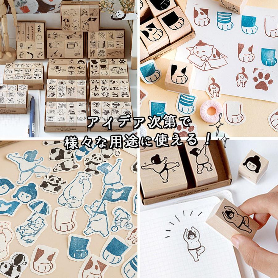 はんこ スタンプ9個セット 手描き 宇宙飛行士 木 木製 宇宙 惑星 星