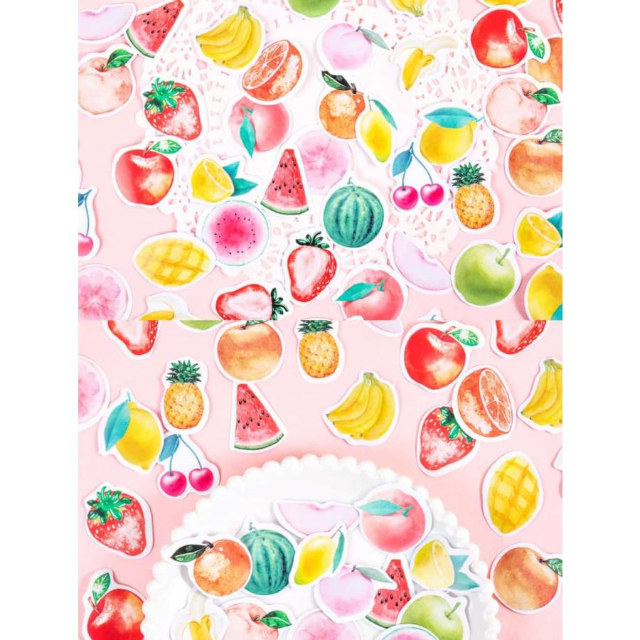 シール 大量 92枚 フルーツ 果物 水彩 リアル スケジュール 手帳