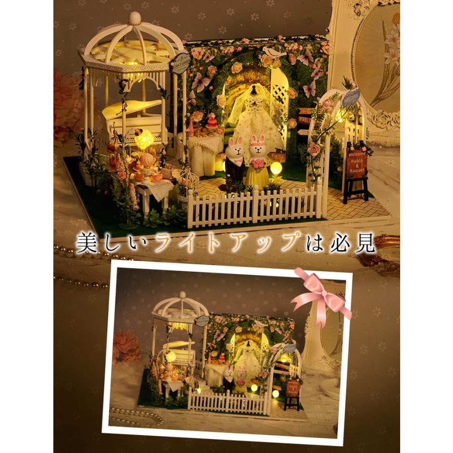1/24 ドールハウス ミニチュア 手作りキット フラワーガーデンの結婚式
