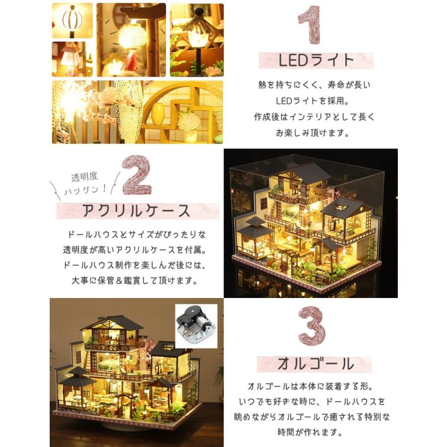 1/24 ドールハウス ミニチュア 手作りキット 英語説明書 森の中の別荘