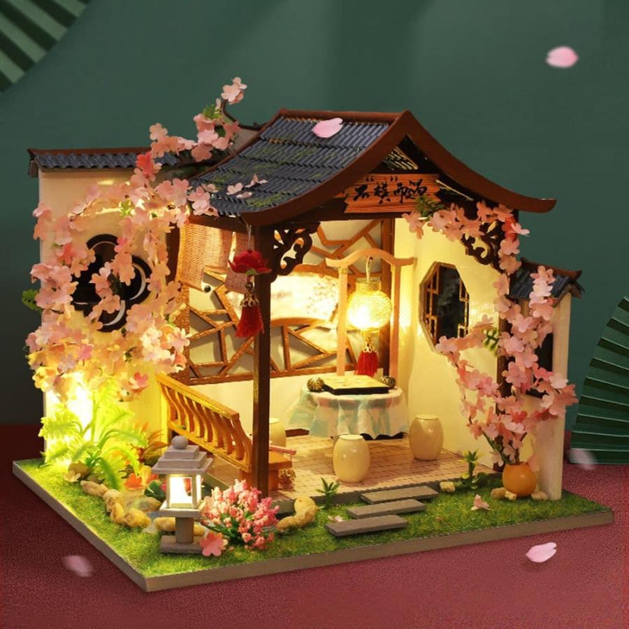 花見を楽しむ桜小屋」ミニチュア ドールハウス ☆完成品