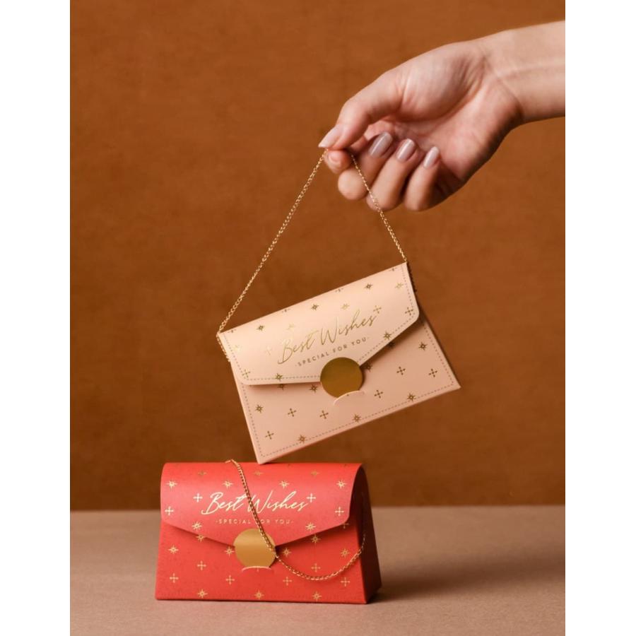 ラッピング プレゼントボックス 8枚セット(チェーン付) 封筒 型