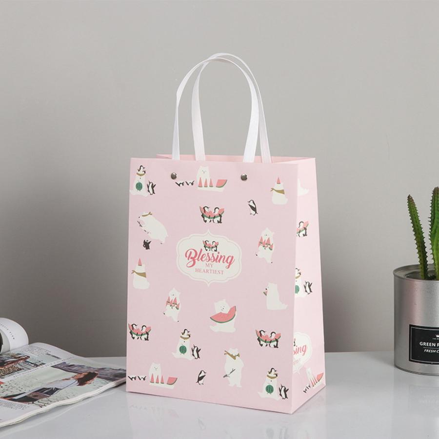 ギフトバッグ 手提げ袋 紙袋 ポーラーベアと ペンギンたち 5枚セット