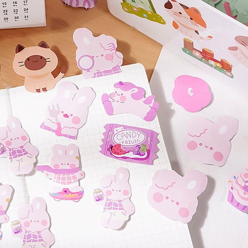 フレークシール うさぎ の ファミリー 90枚 セット /アニマル 動物 兎