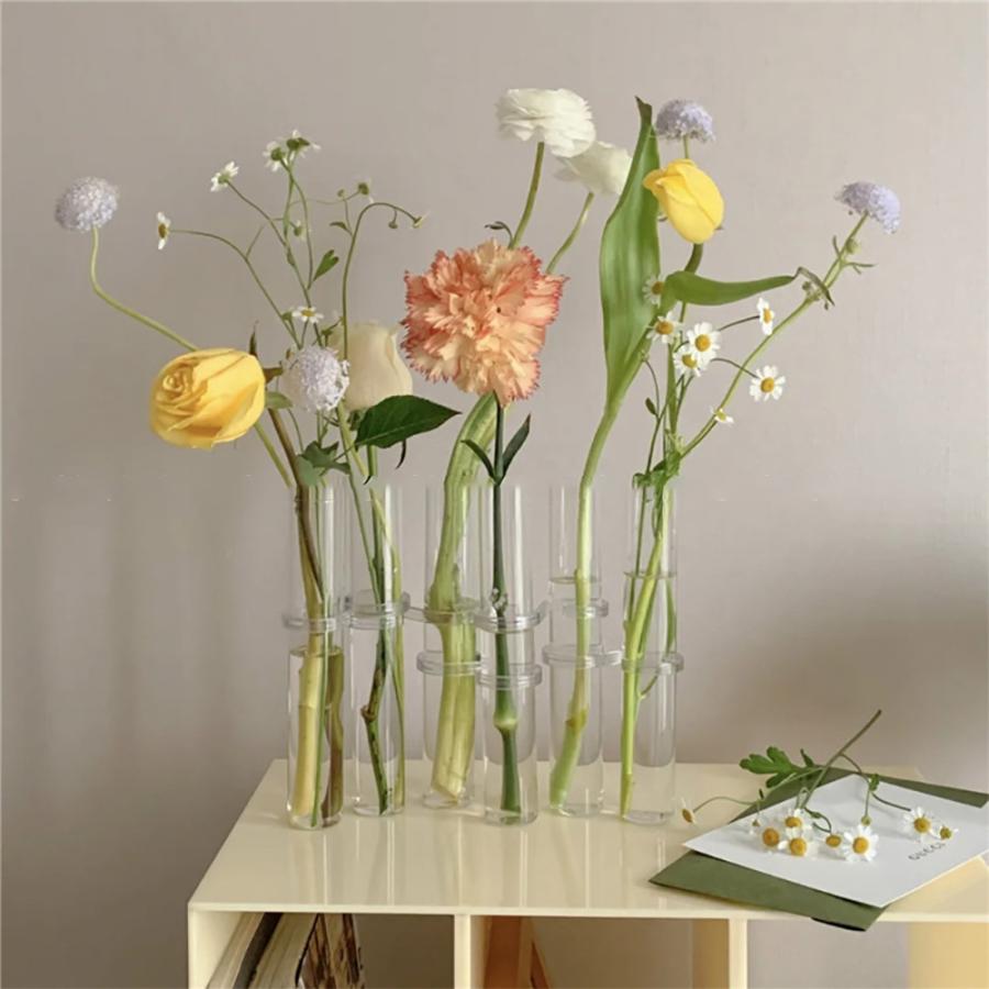 フラワーベースフラスコ 試験管 ( 直径3cm×高18cm ) 花瓶 クリア