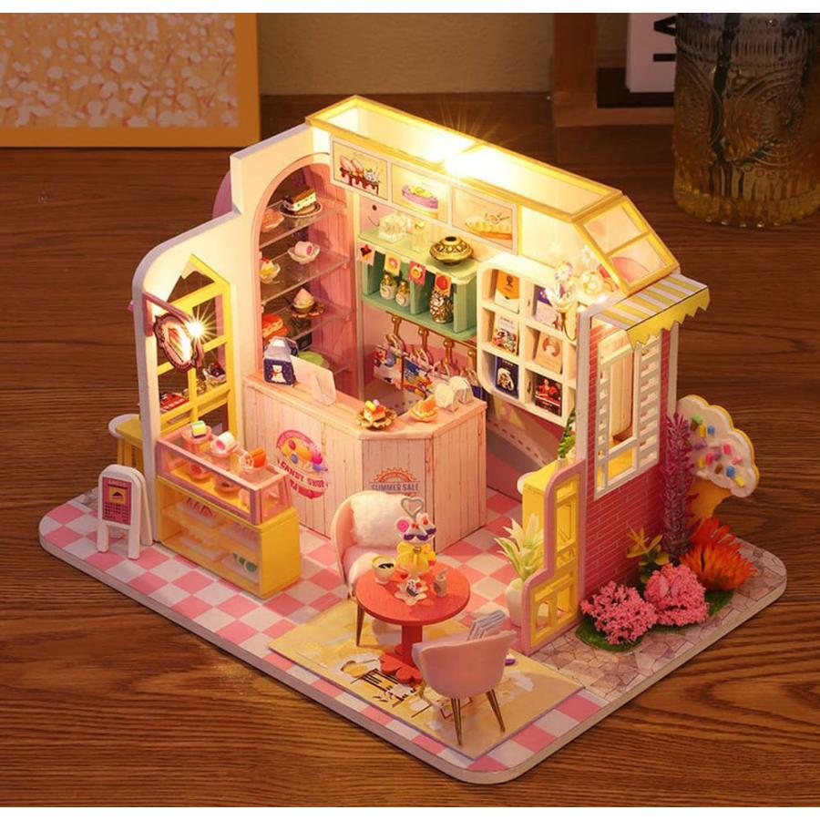 *完成品*ドールハウス ケーキ屋 カフェ 喫茶店 前面開閉 フレンチ クリスマス 完成品*ドールハウス ケーキ屋 カフェ 喫茶店 前面開閉 フレンチ