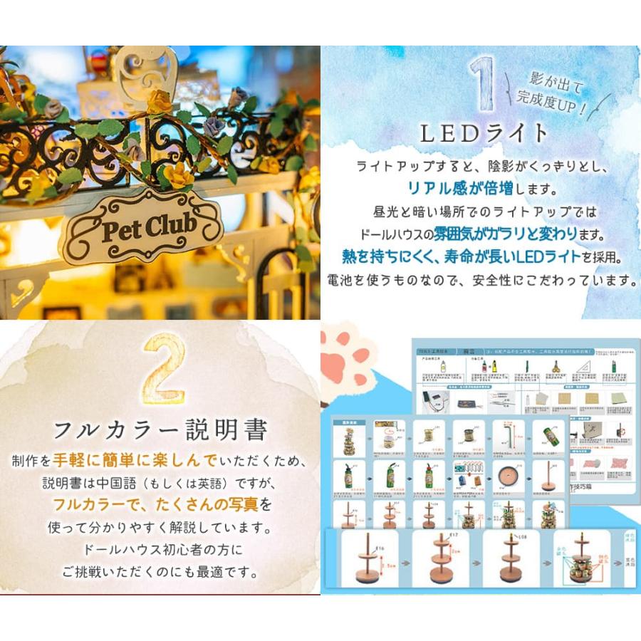 ミニチュア　ドールハウス　ライト　　　　　「ペットショップ」 ペットショップ】ミニチュアドールハウス LEDライト 猫好き 手作り DIY
