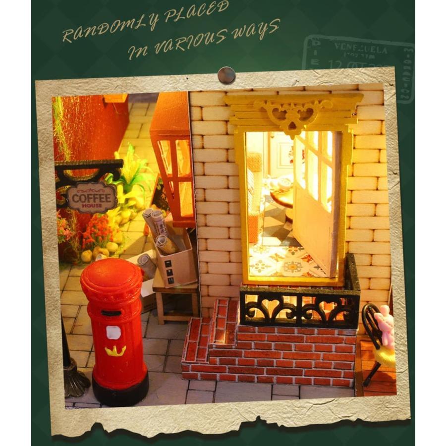 ドールハウス ミニチュア 手作りキット セット 英語説明書 本棚 の中の